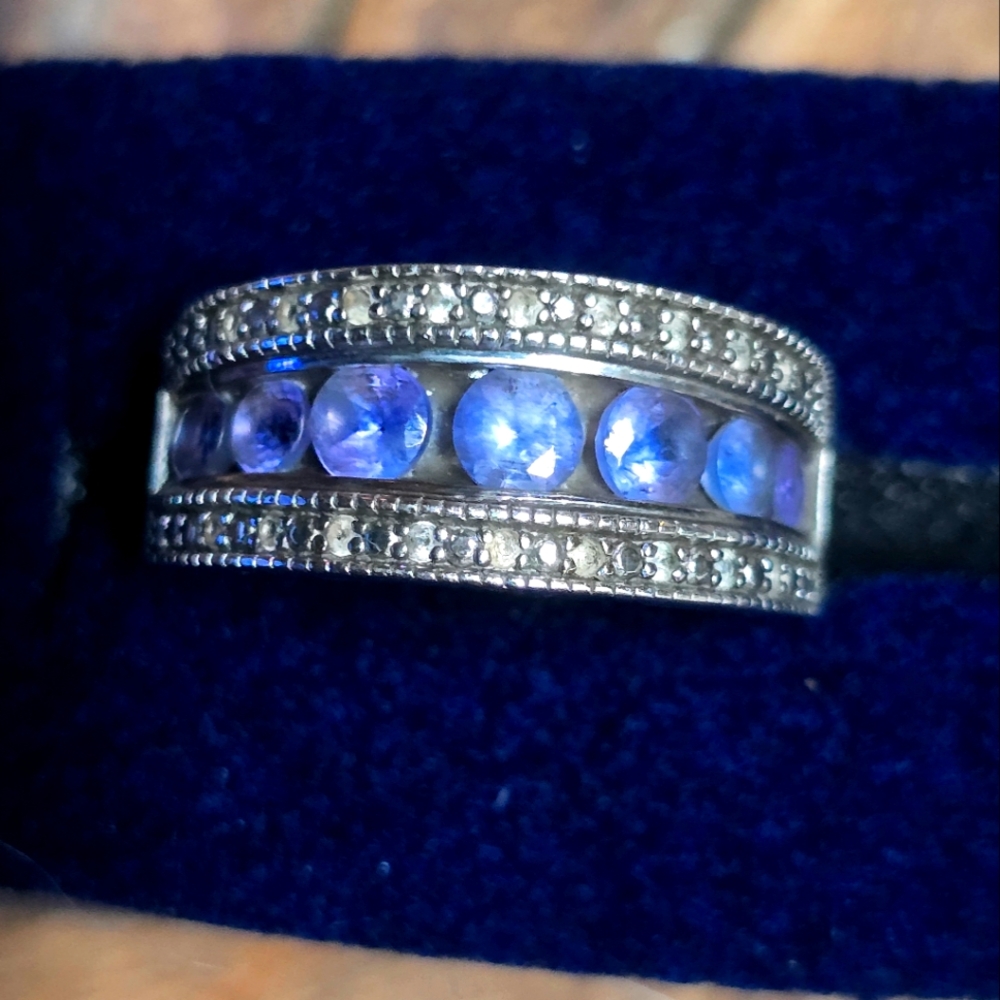 Size 8.5 tanzanite ring.